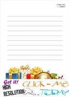 Free printable Christmas stationery with presents & lines 4
